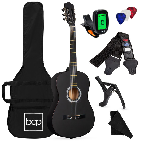 Best Choice Products 38in Beginner Acoustic Guitar Starter Kit w/ Case, Strap, Digital ETuner