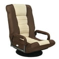 thumbnail image 1 of Costway 360-Degree Swivel Gaming Floor Chair with Foldable Adjustable Backrest Brown, 1 of 10