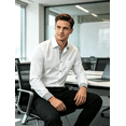 thumbnail image 4 of Men's Dress Shirts Casual Long Sleeve Business Office Wear Top Regular Fit Button Down Shirts Formal Wedding Blouse, 4 of 4