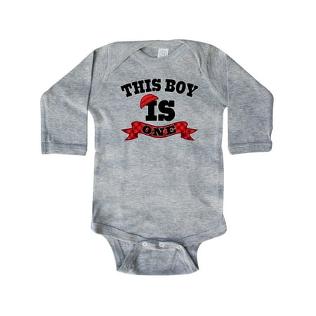 

Inktastic 1st Birthday Buffalo Plaid Lumberjack Gift Baby Boy Long Sleeve Bodysuit