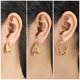 thumbnail image 2 of JeenMata - Juego de Regalo de 3 Pares de Pendientes para Mujer de Uso Diario en Baño de Oro Amarillo, Gruesos, Abiertos, Ligeros, de Aro, Hipoalergénicos, Retorcidos para Mujer, 2 of 5