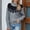 Gray, variant on Babysbule Sweaters for Women Fashion Women Casual Solid Color High Neck Lace Stitching Long Sleeve Sweater