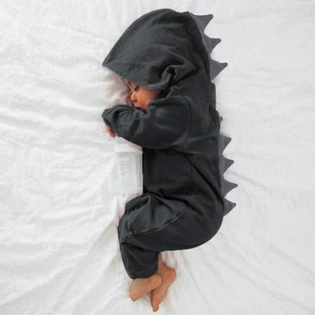 

Augper Onesies For Baby Girl Toddler Costume Fall Winter Clearance Infant Toddler Baby Girls Boys Dinosaur Hoodie Romper Zip Clothes Jumpsuit Gray