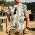 thumbnail image 5 of Homeyce Short Sleeve Camo Shirts for Men Camouflage Button Shirts Lightweight Soft Crew Neck T-Shirt Big and Tall Tee Shirts,Green XL, 5 of 5