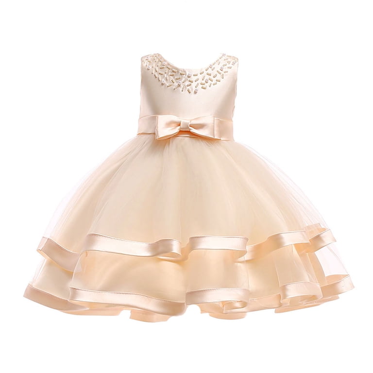 Kids Rose Gold Dress for Girls Ruffle Sleeveless Tulle Baby Dress Flower  Dress for Girls Hallowmas Dresses for Girls 8-9 Years - Walmart.com