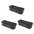 thumbnail image 4 of Hemoton 3 pcs Woven Plate Basket Rectangular Imitation Rattan Basket Multi-functional Basket for Kitchen Home (Dark Grey, 28x11x7cm), 4 of 8