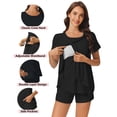thumbnail image 3 of Ekouaer 3 PCS Maternity Nursing Pajamas Set Postpartum Breastfeeding Short Sleeve Shirts, 3 of 6