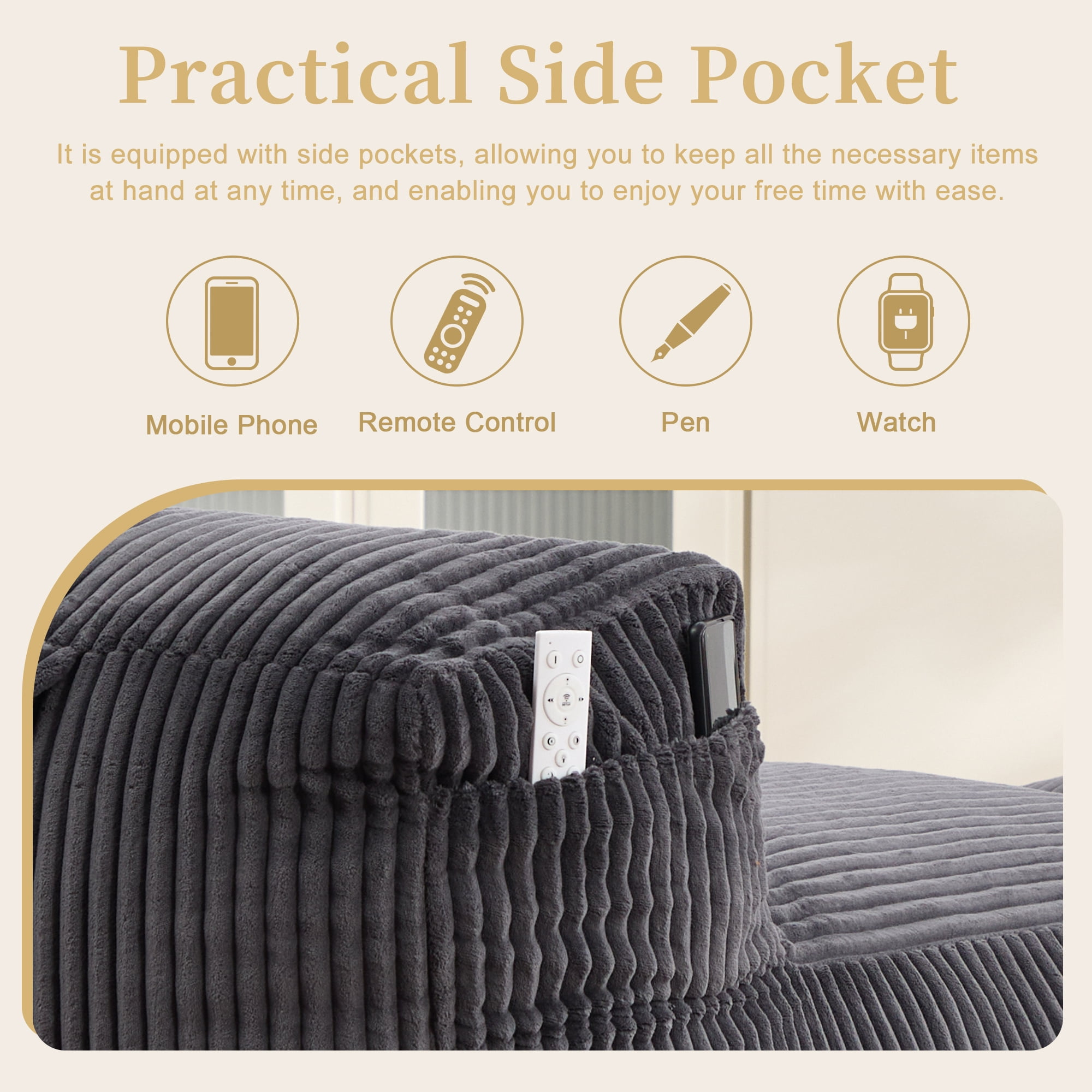 Avobird Big Bean Bag Chair, Lounger Large Bean Bag Sofa With ottoman, Memory Foam Filled Beanbag Chair for Living Room Bedroom, Ergonomic Support & Premium Com, Dark Gray