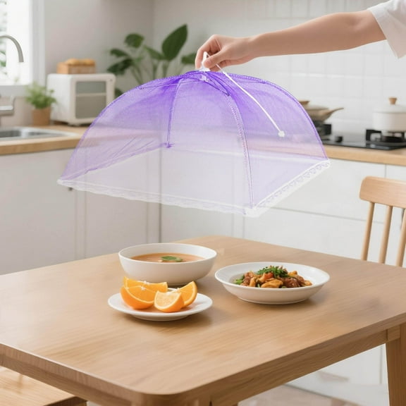 Food Storage Covers Up Mesh Cover for Food, 43 x 43 cm Reusable Foldable Cake Cover Screen for Fruit Picnic BBQ