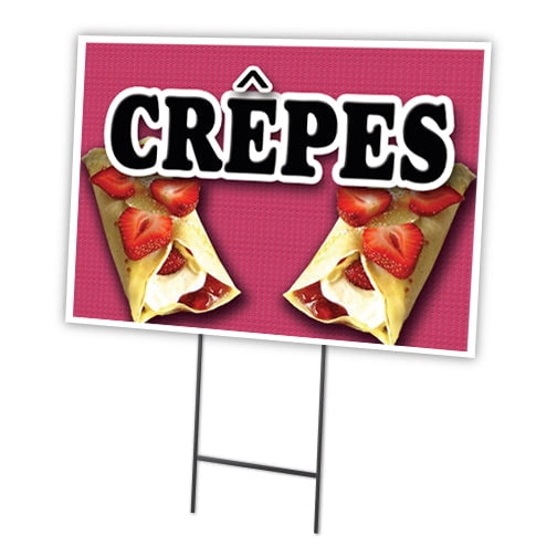 CREPES 12"x16" Yard Sign & Stake | Advertise Your Business | Stake Included Image On Front Only | Made in The USA