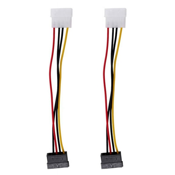 2X Power Female to Molex Male Adapter Converter Cable, 6-Inch