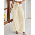 thumbnail image 3 of FreshPretty Palazzo Pants for Women Fall Striped Flowy Tie Knot Wide Leg High Waist Dressy Casual Work Pants Trousers, 3 of 7