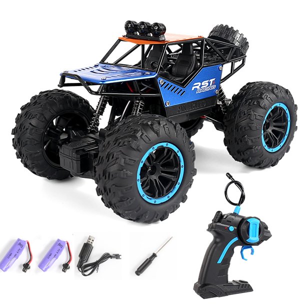 Rock Crawler Off Road RC Car Remote Control Toy Machine On Radio Control Car With LED light Toy For BoysBlue 2 B He Qiyong unisex