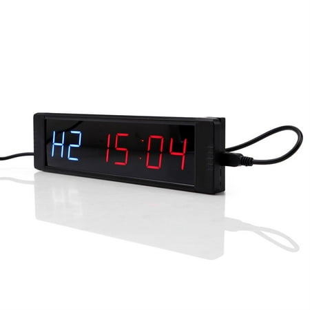 HERCHR 1pc LED Display Programmable Interval Timer Wall Clock with Remote for Gym Fitness Training, Wall Clock ,Interval Timer, Training (Best Gym Timer App)