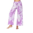thumbnail image 5 of Wide Leg Pants for Women High Waist Drawstring Tie-Dye Pajama Pants Casual Loose Fit Yoga Workout Lounge Trousers, 5 of 7