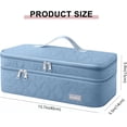 thumbnail image 4 of Portable Hair Tool Storage Organizer Bag, Double-Layer Travel Bag for One-Step Hair Dryer, Volumizer Hot Air Brush & Attachments, Bag Only, Quilted Blue, 4 of 14