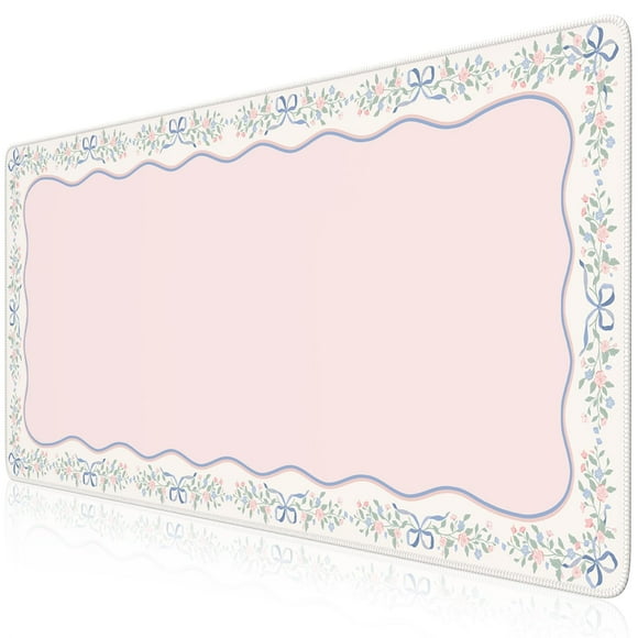 iCasso Tapete XXL para Escritorio Rosa 90x40 cm Suave Antideslizante para Mouse