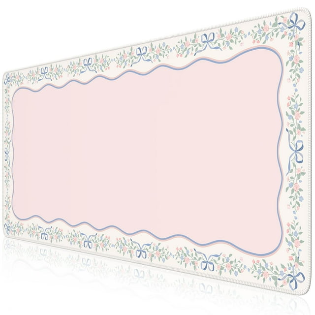 iCasso Tapete XXL para Escritorio Rosa 90x40 cm Suave Antideslizante para Mouse