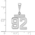 thumbnail image 2 of 14k White Gold Polished Finish Small Size Number 92 Charm Pendant, 2 of 2