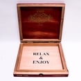 thumbnail image 2 of 1502 Ruby Perfecto Empty Wood Cigar Box 8.25" x 7.5" x 1.25", 2 of 6