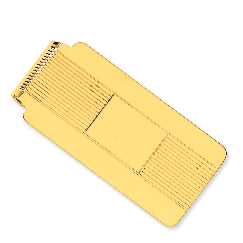 Men's 14K Yellow Gold Grooved Money Clip