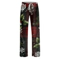 thumbnail image 4 of WTOBBY Women's Fashion Loose Casual Pants with Christmas Print for Stylish and Comfortable Everyday Wear and Holiday Themes,Wine M, 4 of 6