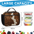 thumbnail image 6 of Herdesigns Cow Print Vintage Brown Large Backpack Set with Lunch Box Lightweight Water Resistant Travel Laptop Backpacks Casual Daypacks for Women Men, 6 of 8