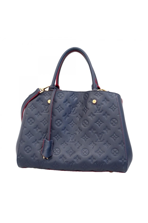 Pre-Owned Louis Vuitton Monogram Empreinte Montaigne MM Handbag M42746 Marine Rouge... (Good)