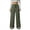 Army Green, variant on Women Wide Leg Trousers Flowy Drape Ribbed Shift Pants Drawstring Low Rise Casual Long Pants Loose Cozy Spring Summer