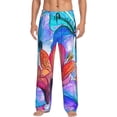 thumbnail image 2 of Picia Bright Flowers Mens Soft Woven Cotton Elastic Waistband Sleep Pajama Pant Lounge Sleep Pant With Pockets And Drawstring-Small, 2 of 9