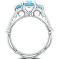 thumbnail image 3 of Arista 4 1/10 Carat T.W Created Aqua and Cubic Zirconia Women's Engagement Ring in Sterling Silver, 3 of 3