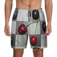 thumbnail image 2 of Picia Cherries laid pattern Mens Swim Trunks with Compression Liner Stretch Beach Shorts Quick Dry with Zipper Pockets No-Chafing Board Shorts-Medium, 2 of 9