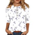 thumbnail image 1 of Innerwin Hauts Imprimé Floral T-Shirt Femme Col Rond Ample Papillon m, 1 of 2