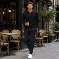 thumbnail image 2 of AZoiNM Men's Long Sleeve Henley Shirt Waffle Knit Regular Fit Casual Pullover Tee Soft Lightweight Button Front Top for Fall Winter Spring, 2 of 12