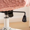 thumbnail image 4 of PORKISS Vanity Chair Makeup Chair, Home Office Chair, Ergonomic Desk Chair with Soft Faux Alpaca, Adjustable Swivel Task Computer Chair with Wheels, Pink, 4 of 10