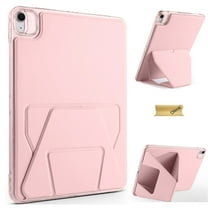 Dteck Case for iPad Air 13 inch 2025/2024 (M3/M2),Shockproof TPU Leather Case Stand Back Cover for iPad Pro 12.9 inch 6th Generation 2022,Pink