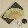thumbnail image 4 of Japanese Hand Fan - Vintage Bamboo & Silk Folding Fan for Weddings, Dance Performances & Festivals, Elegant Decorative Handheld Cooling Fan, 4 of 5