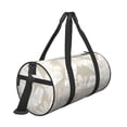 thumbnail image 3 of YFYANG Large Capacity Canvas Gym Bag for Men and Women, Light Brown Flower Texture Round Portable Travel Bags for Sports Fitness, 3 of 8