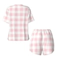 thumbnail image 5 of Lsque Pink Checkboard Women's Short-Sleeved Pajama Set - 2 Piece Soft and Lightweight Sleepwear Set-, 5 of 9