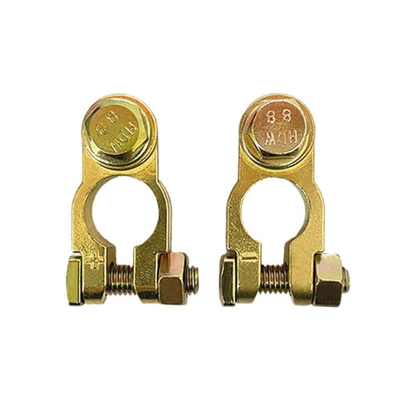 RUISINERY Brass Battery Terminals Clamps Corrosions Resistant Battery Connectors 8mm for 12V to 48V Automotive & Motorcycle Batte