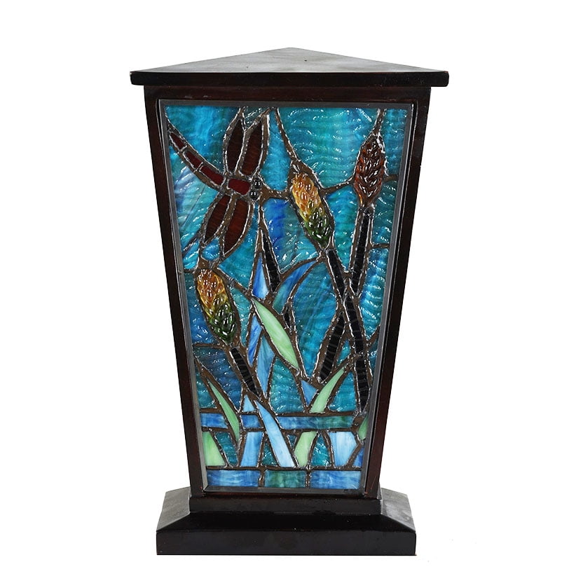 Stained Glass Memorial Urn For Adults - Large 200 Pounds - Aqua Blue