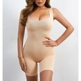 thumbnail image 3 of Defitshape Women's Bodysuit Shapewear Postpartum Body Shaper One Piece Breathable Spandex Mid Thigh Slim Shapewear Shorts Nude XX-Large, 3 of 4