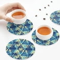 thumbnail image 3 of KLL Drink Coasters Set Round Shape of 4,PU Leather Absorbent Coasters Set Decorative Coffee Cup Coasters Housewarming Gift for Home Decor-Hawaiian Style, 3 of 5