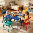 thumbnail image 2 of Homy Casa 5-Piece Kids Folding Table and Chairs Set 24'', Colorful Metal Activity Set for Playroom, Classroom, 2 of 8