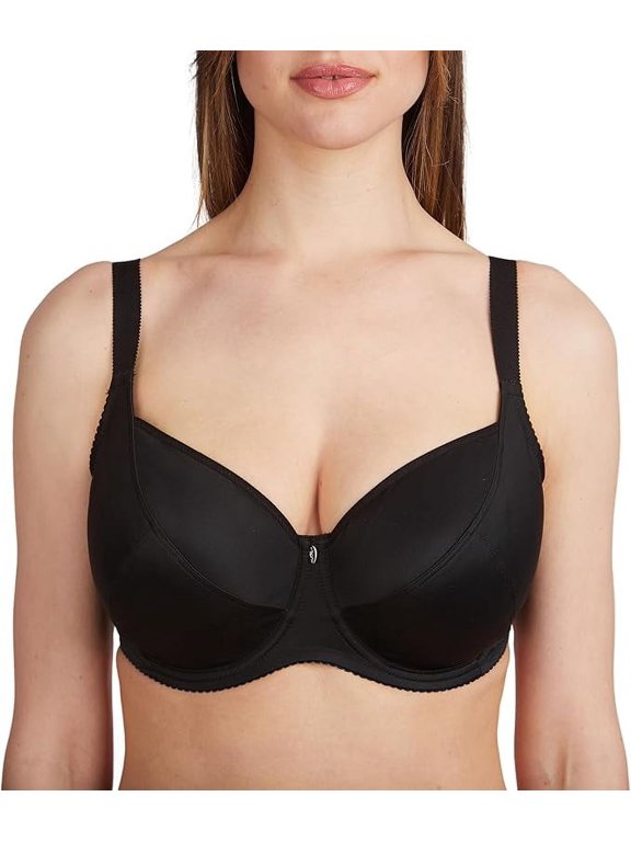 MILAVITSA Underwire Bra with Soft Cups Lined with Cotton. Straps are Fixed, Adjustable Black, Size 36J