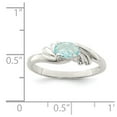 thumbnail image 2 of Auriga Fine Jewelry 925 Sterling Silver Light Blue Oval Cubic Zirconia Engagement Ring Size 7 for Women, 2 of 6