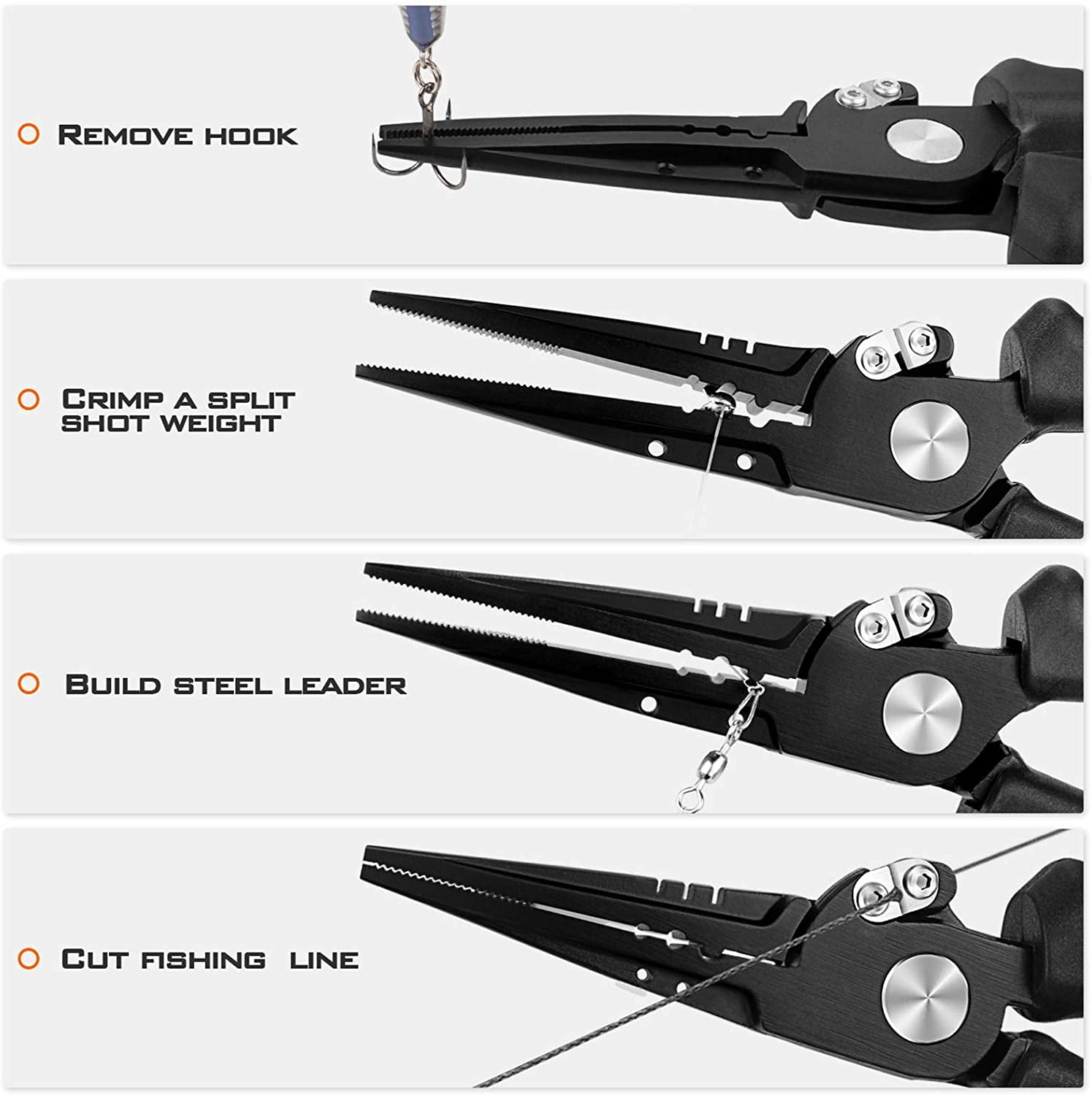 KastKing 8.5 Inch Fishing Pliers, Fishing Tools,420 Stainless Steel, Tungsten Carbide Cutters, Corrosion Resistant Coating,Fishing Gear-Speed Demon Pro