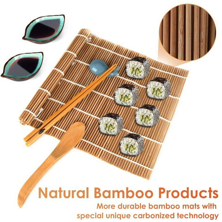 Sushi Making Kit, Delamu Bamboo Sushi Mat for Beginner, Including