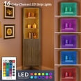 BELLEZE 70'' Corner with LED Lights, Adjustable Shelves, RF