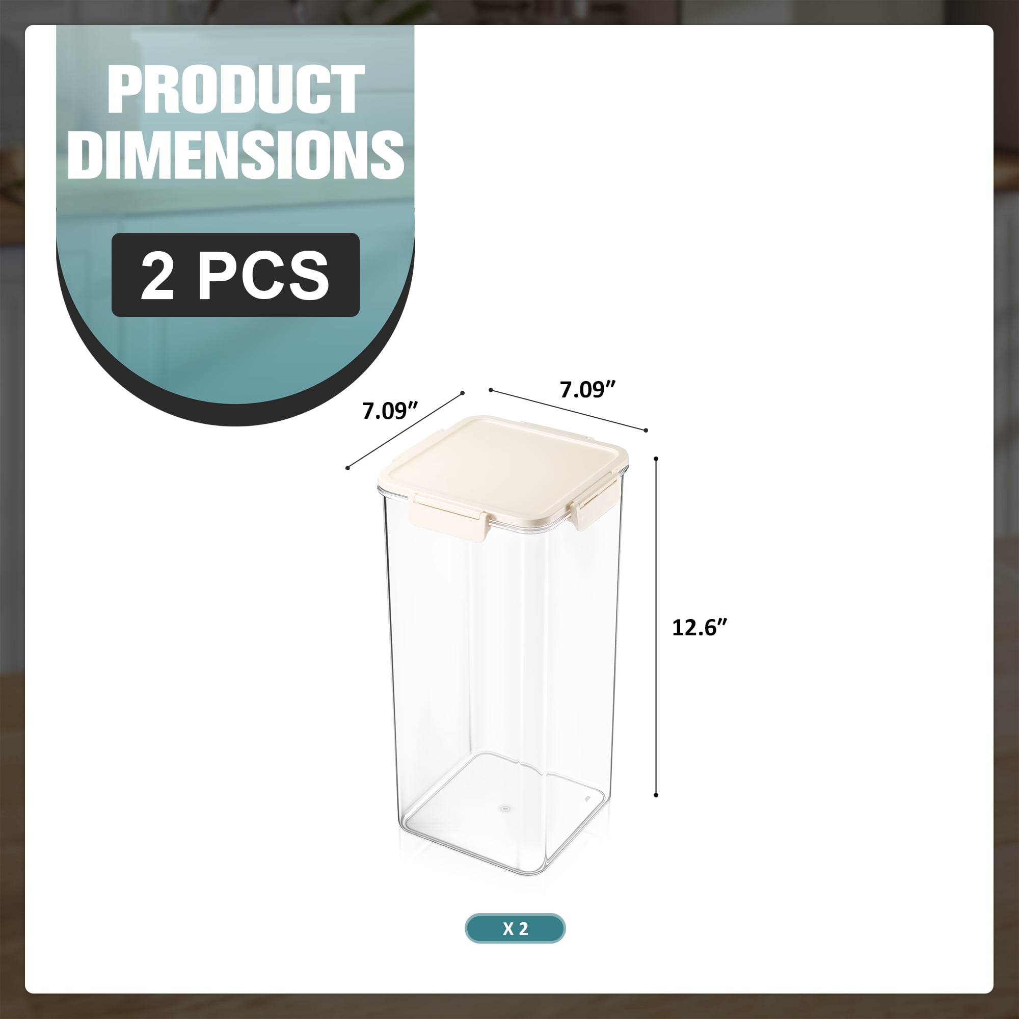 Sorbus 2-Pack Extra Tall Square Airtight Food Storage Containers – Clear Stackable Pantry